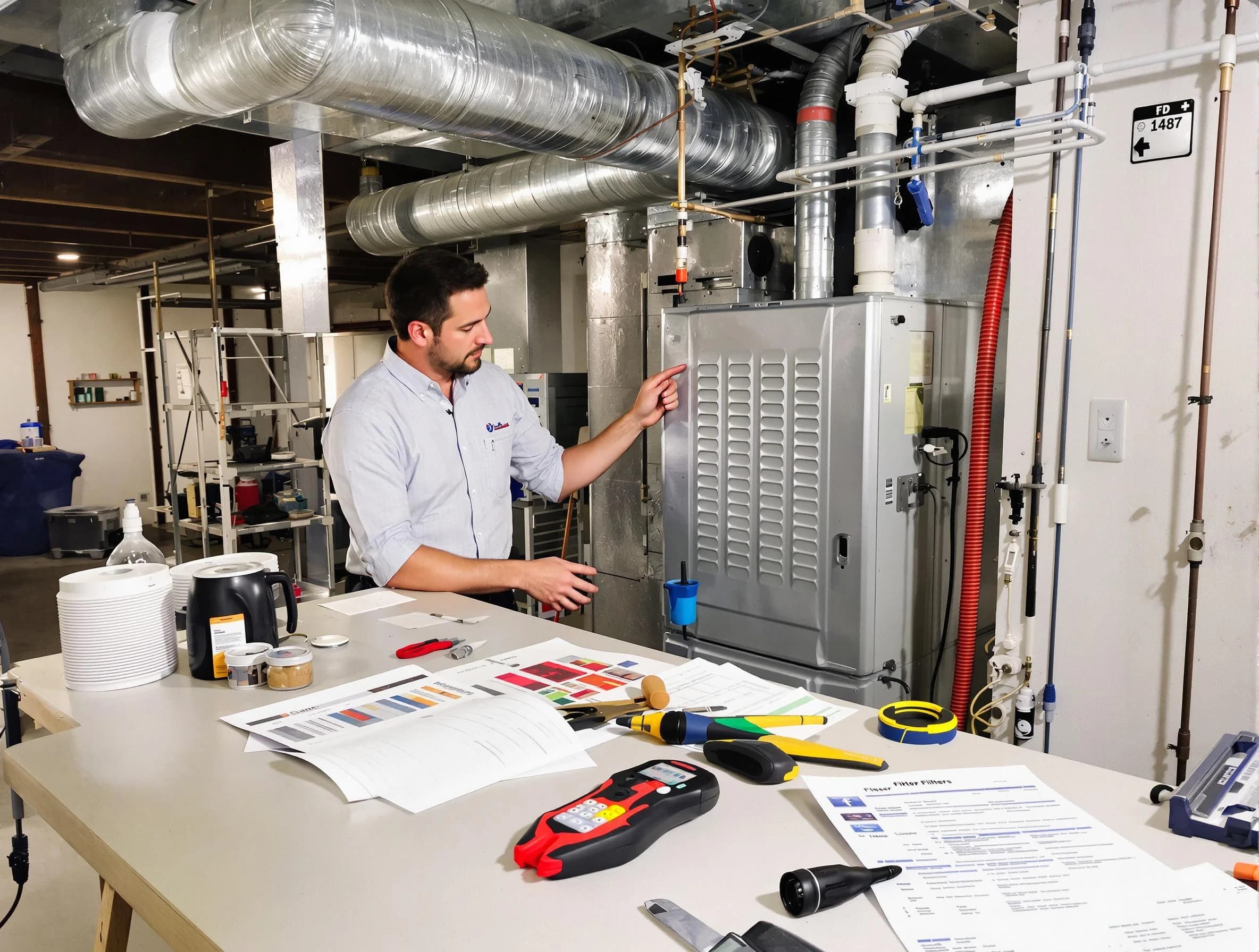 Woonsocket Air Duct Cleaning inspector conducting detailed filter system evaluation using professional diagnostic tools in Woonsocket